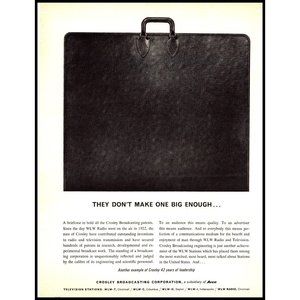 1964 Crosley Broadcasting Patents Vintage Print Ad Leather Briefcase Wall Art